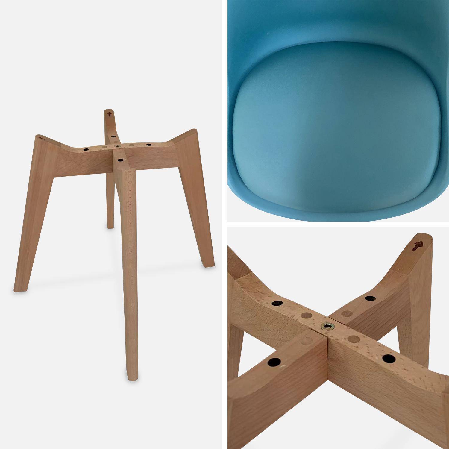 Pair of  Scandi-style dining chairs with wooden legs, Nils, Duck Blue, 47x55x81 cm Photo5