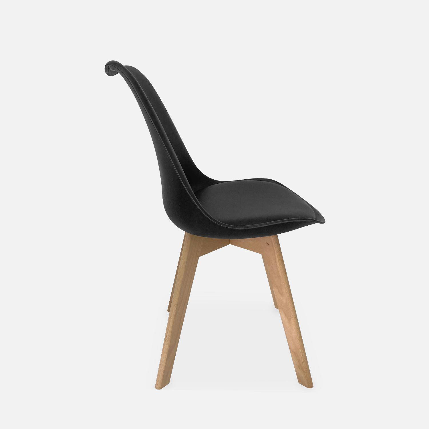 Pair of  Scandi-style dining chairs with wooden legs, Nils, Black, 47x55x81 cm,sweeek,Photo4