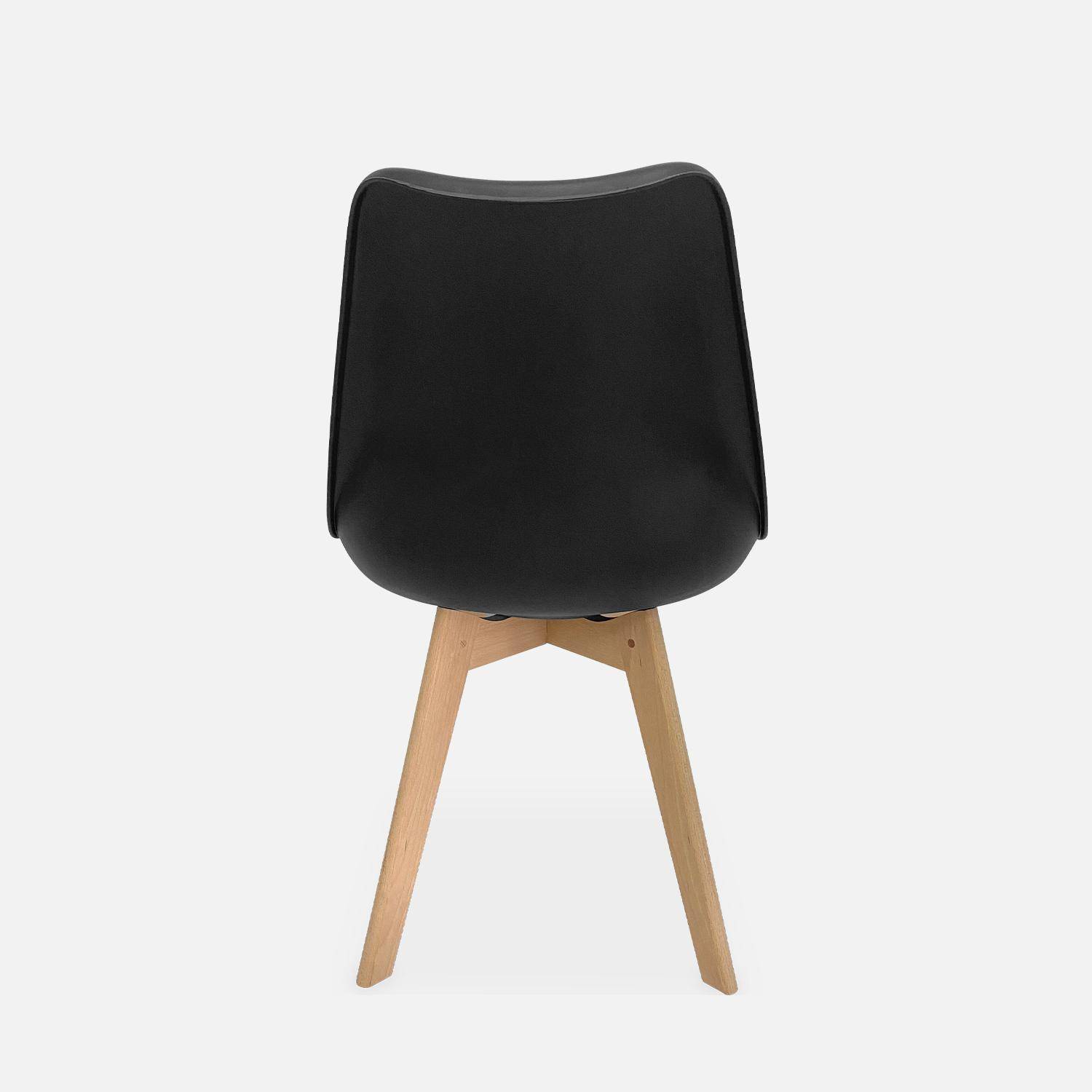 Pair of  Scandi-style dining chairs with wooden legs, Nils, Black, 47x55x81 cm,sweeek,Photo5