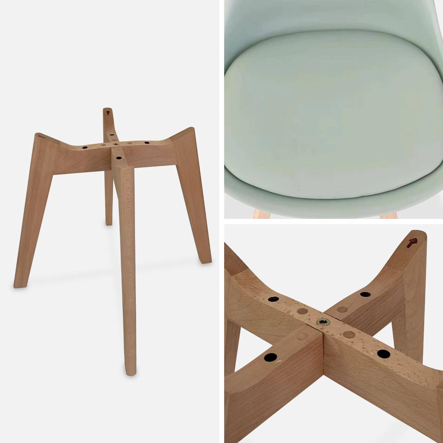 Pair of  Scandi-style dining chairs with wooden legs, Nils, Celadon Green, 47x55x81 cm Photo5