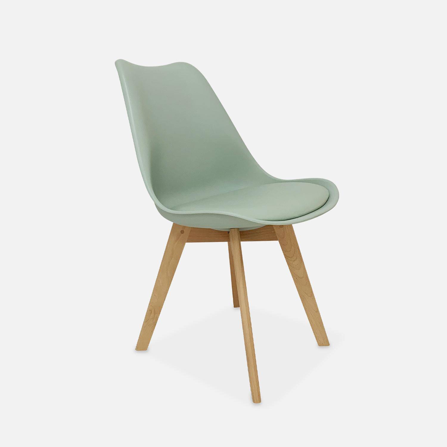 Pair of  Scandi-style dining chairs with wooden legs, Nils, Celadon Green, 47x55x81 cm,sweeek,Photo2