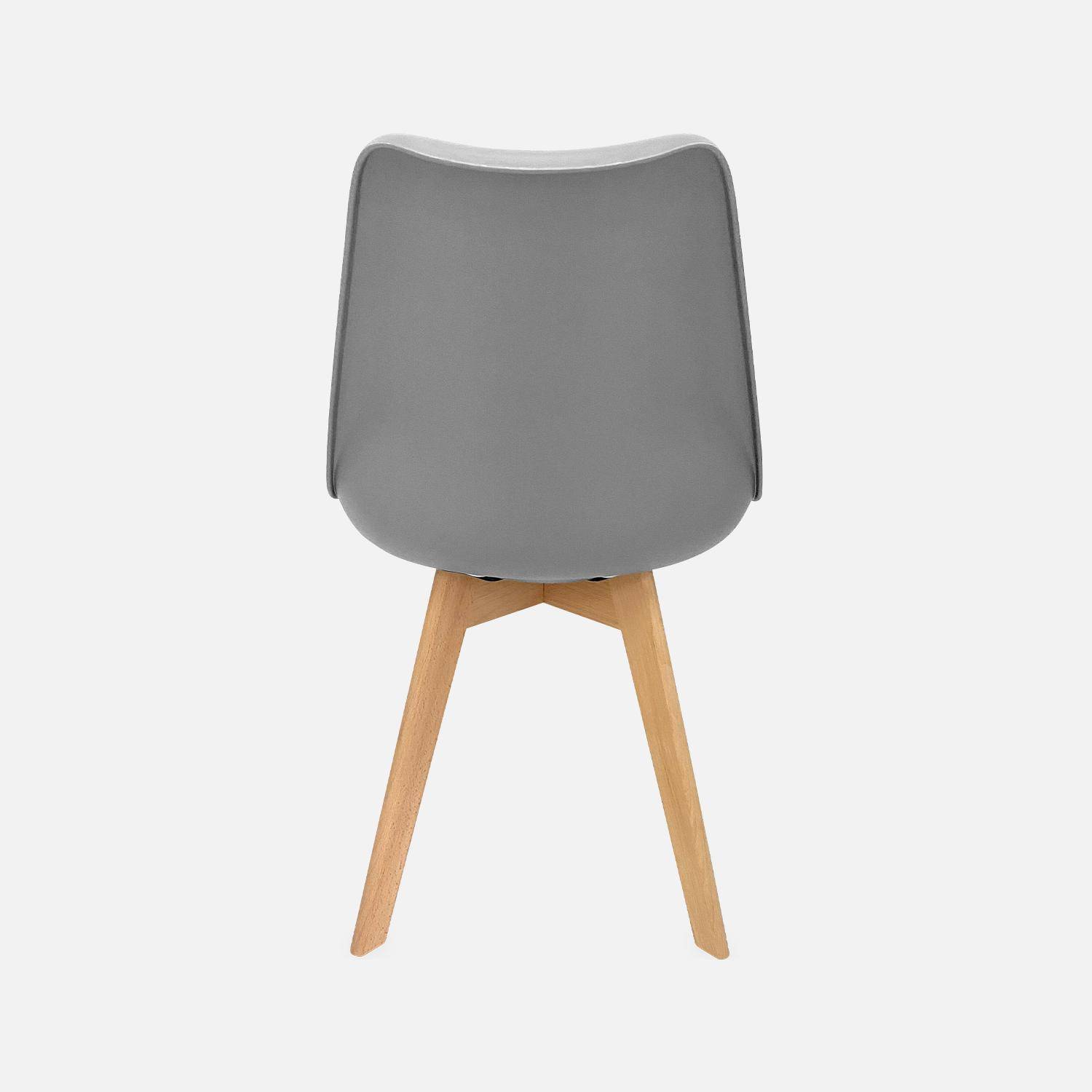 Pair of  Scandi-style dining chairs with wooden legs, Nils, Grey, 47x55x81 cm,sweeek,Photo4