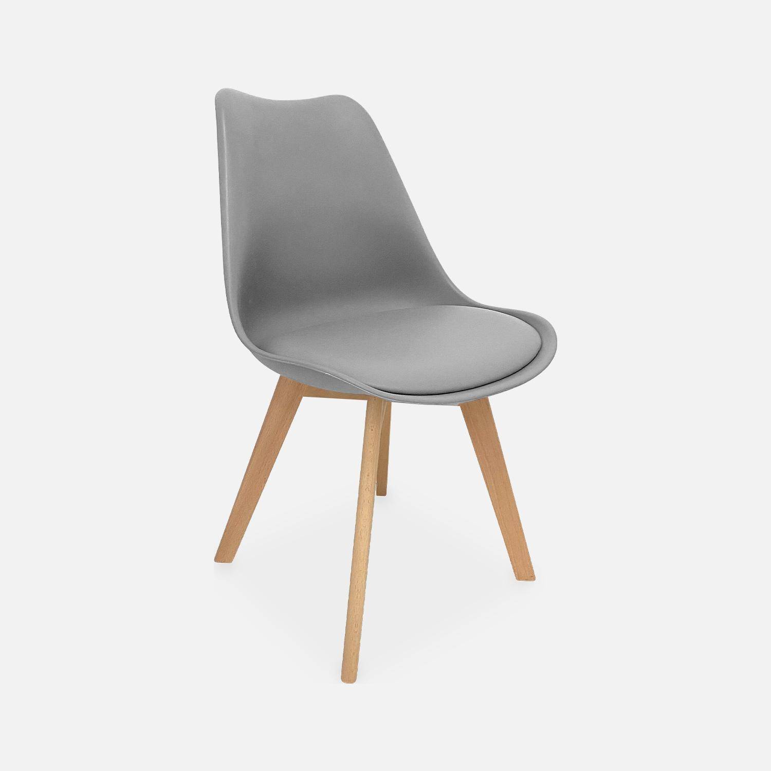 Pair of  Scandi-style dining chairs with wooden legs, Nils, Grey, 47x55x81 cm,sweeek,Photo5