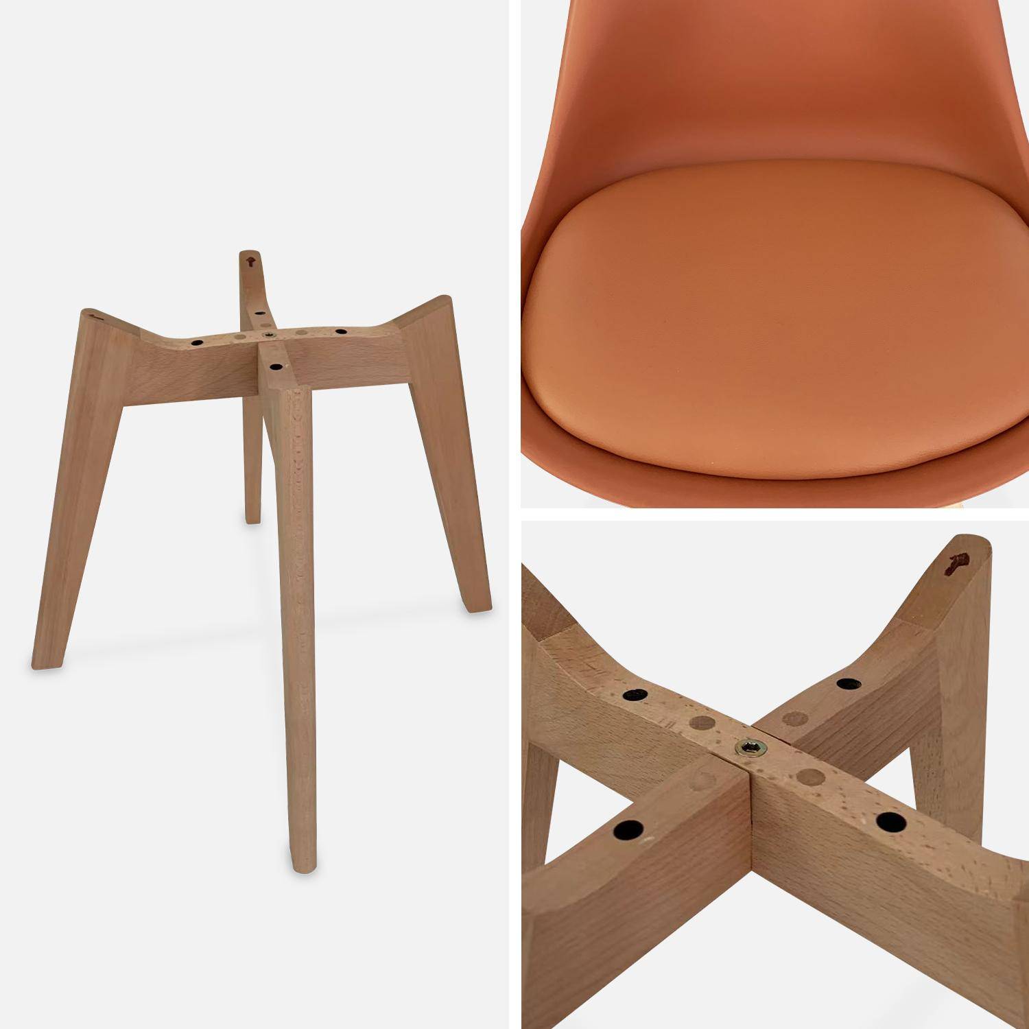 Pair of scandi-style dining chairs, terracota, L49 x D55 x H81cm, NILS,sweeek,Photo5