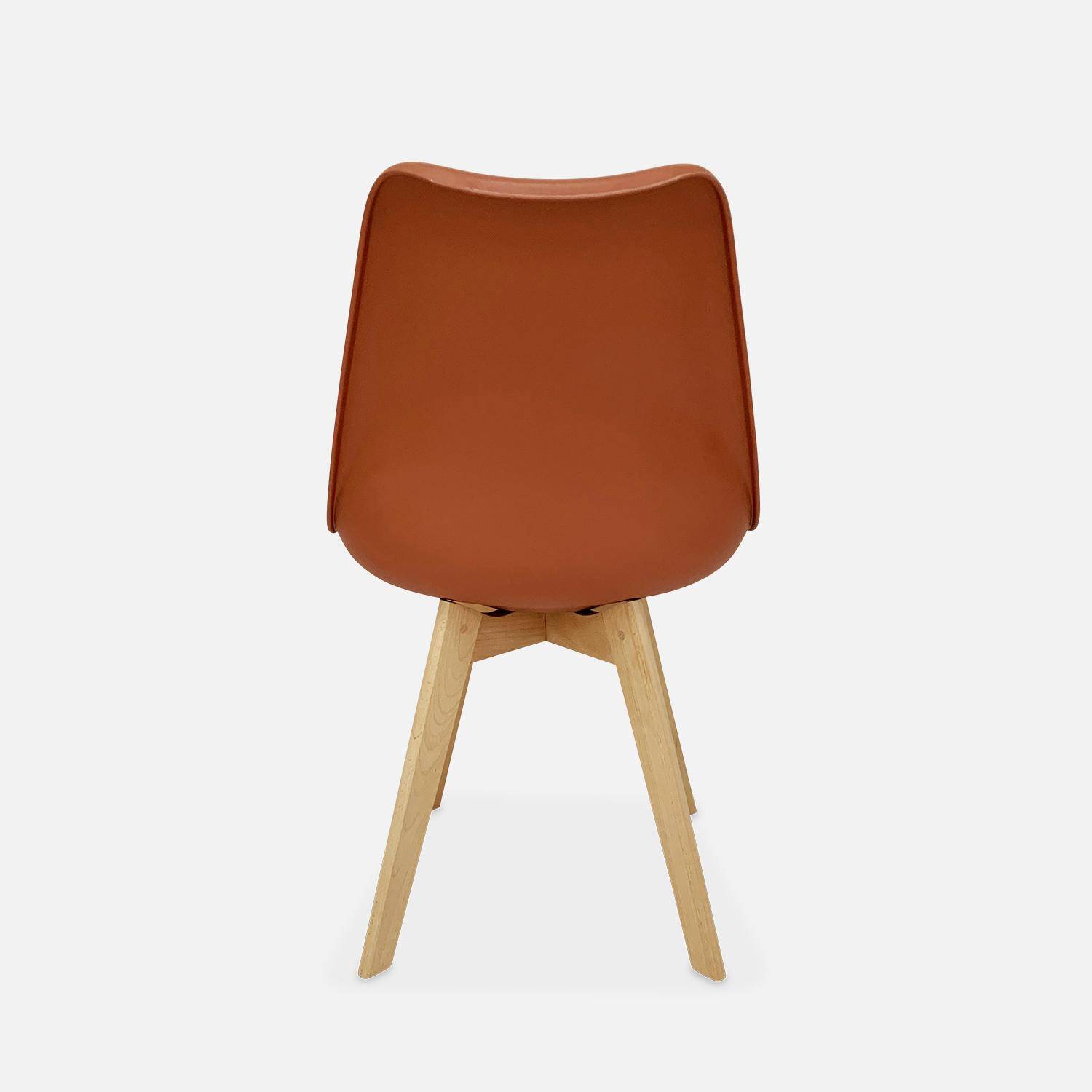 Pair of  Scandi-style dining chairs with wooden legs, Nils, Terracotta, 47x55x81 cm,sweeek,Photo5