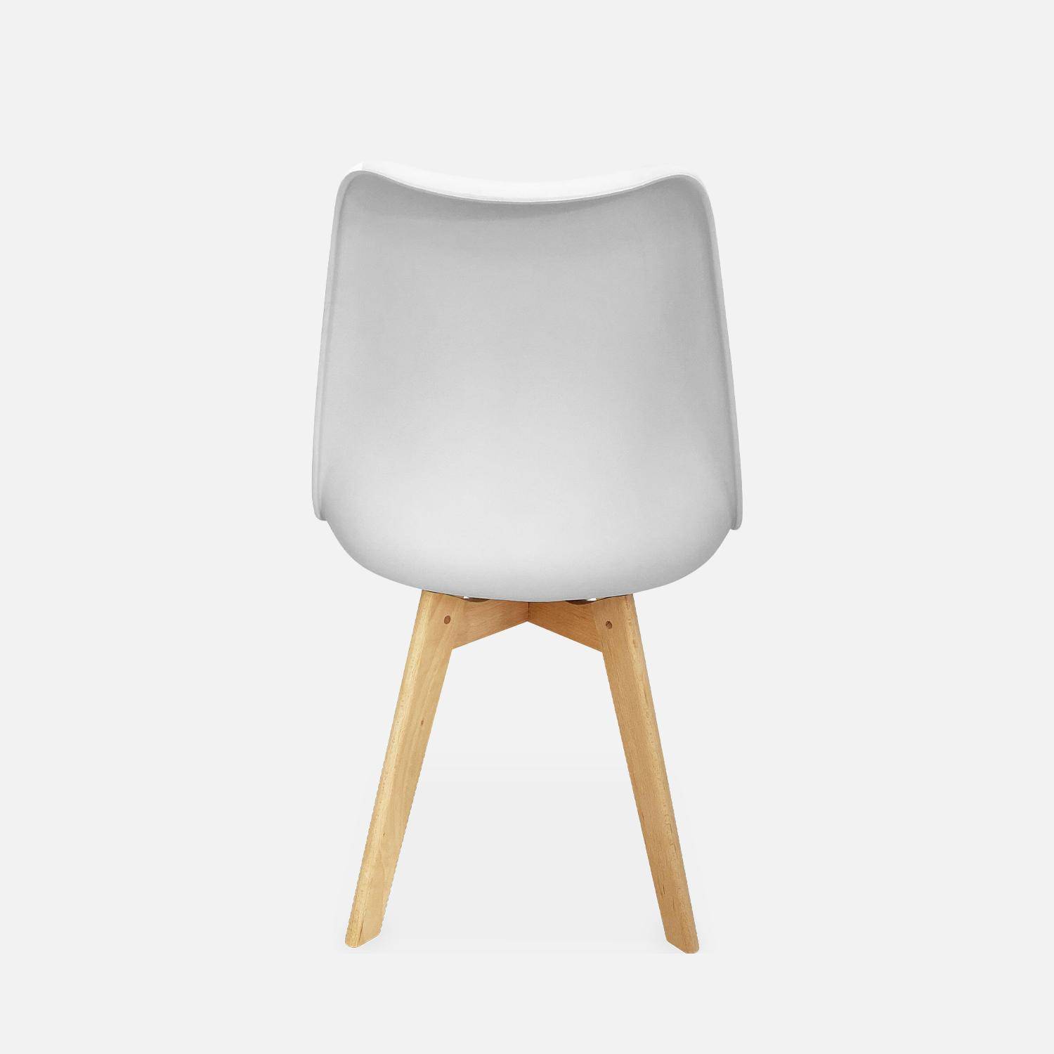 Pair of  Scandi-style dining chairs with wooden legs, Nils, White, 47x55x81 cm Photo4