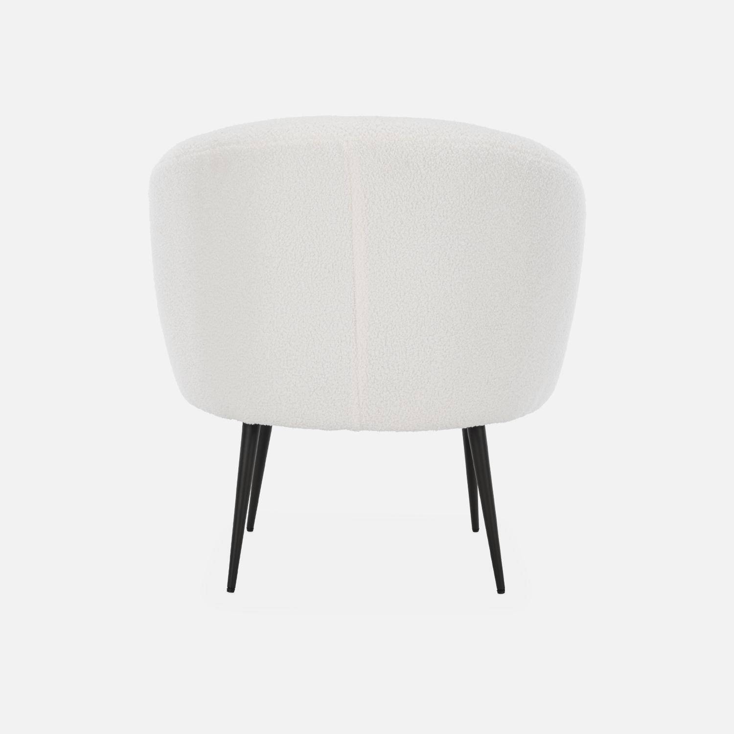 Fauteuil cosy rond en bouclette crème, Hima, L 74 x P 72 x H 80,5cm Photo6
