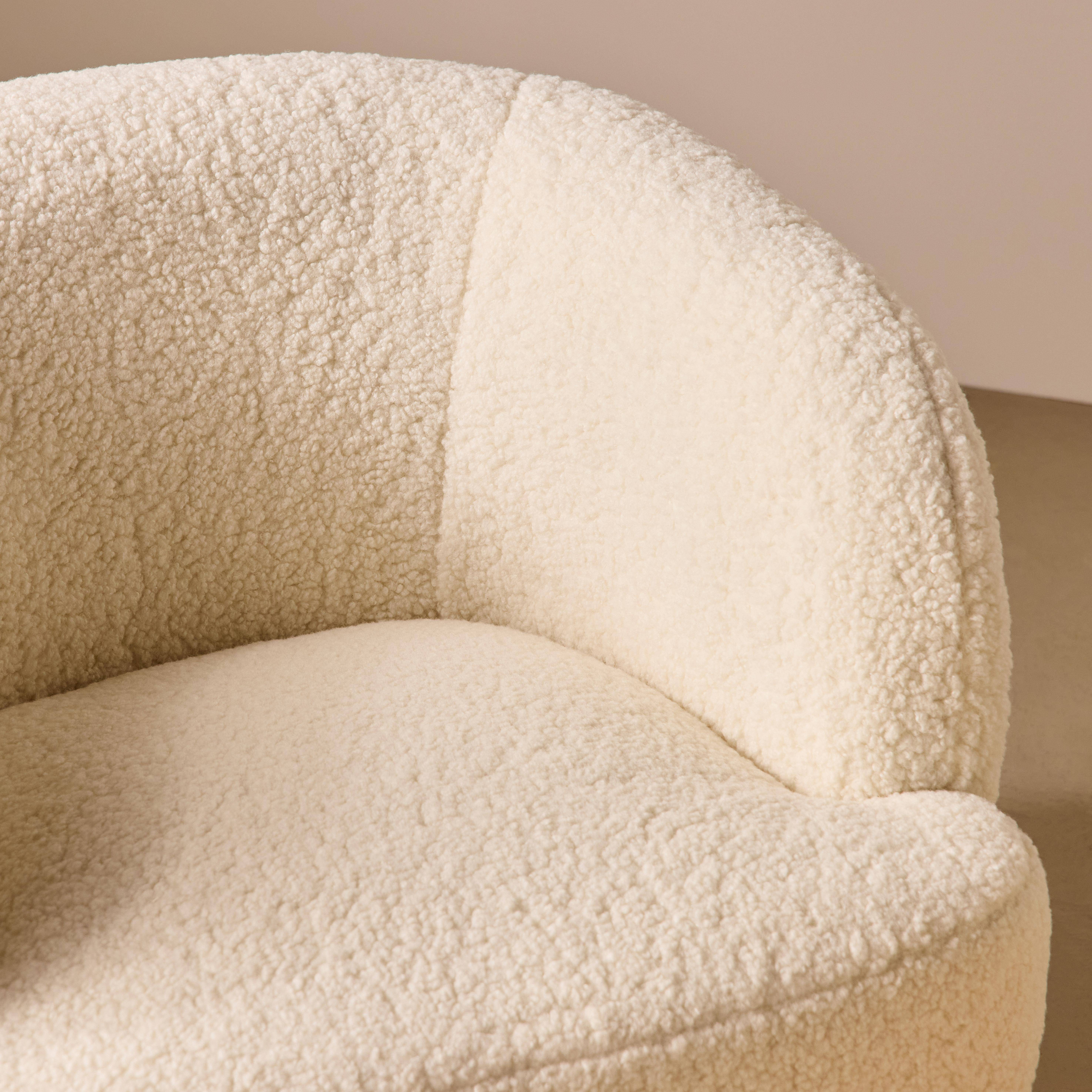 Ronde draaifauteuil in boucléstof, Laya, B 79,5 x D 77,5 x H 67cm Photo5