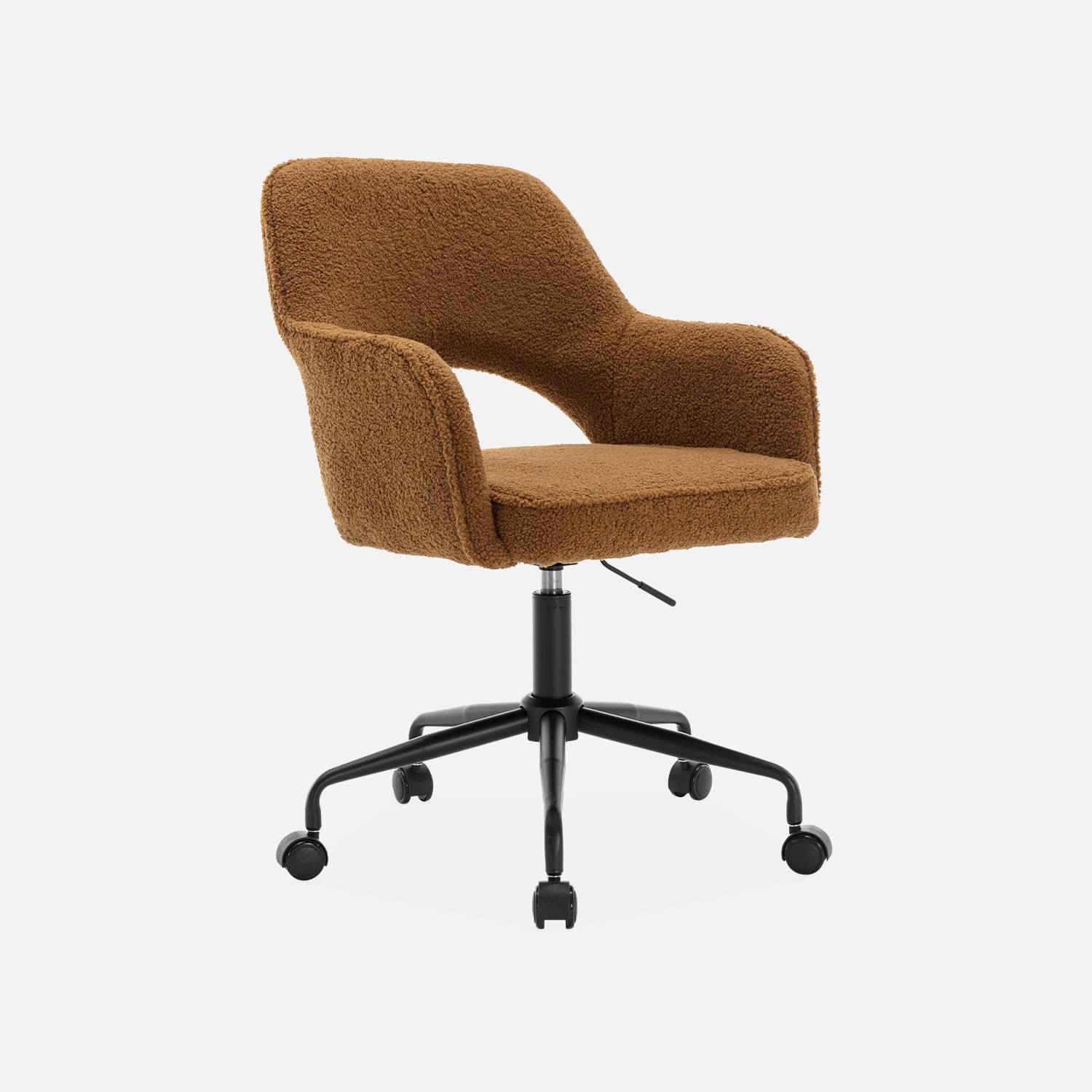 Cadeira de escritório com rodízios encaracolados ocre | sweeek