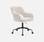 Witte bouclé bureaustoel met wieltjes