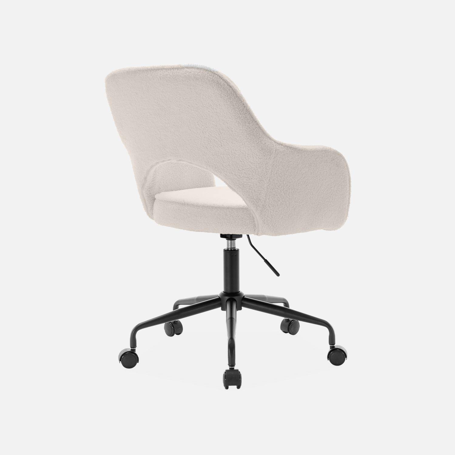 Cadeira de escritório com rodízios de argola brancos, Jim, L 60 x P 62 x A 89 / 99cm.,sweeek,Photo6