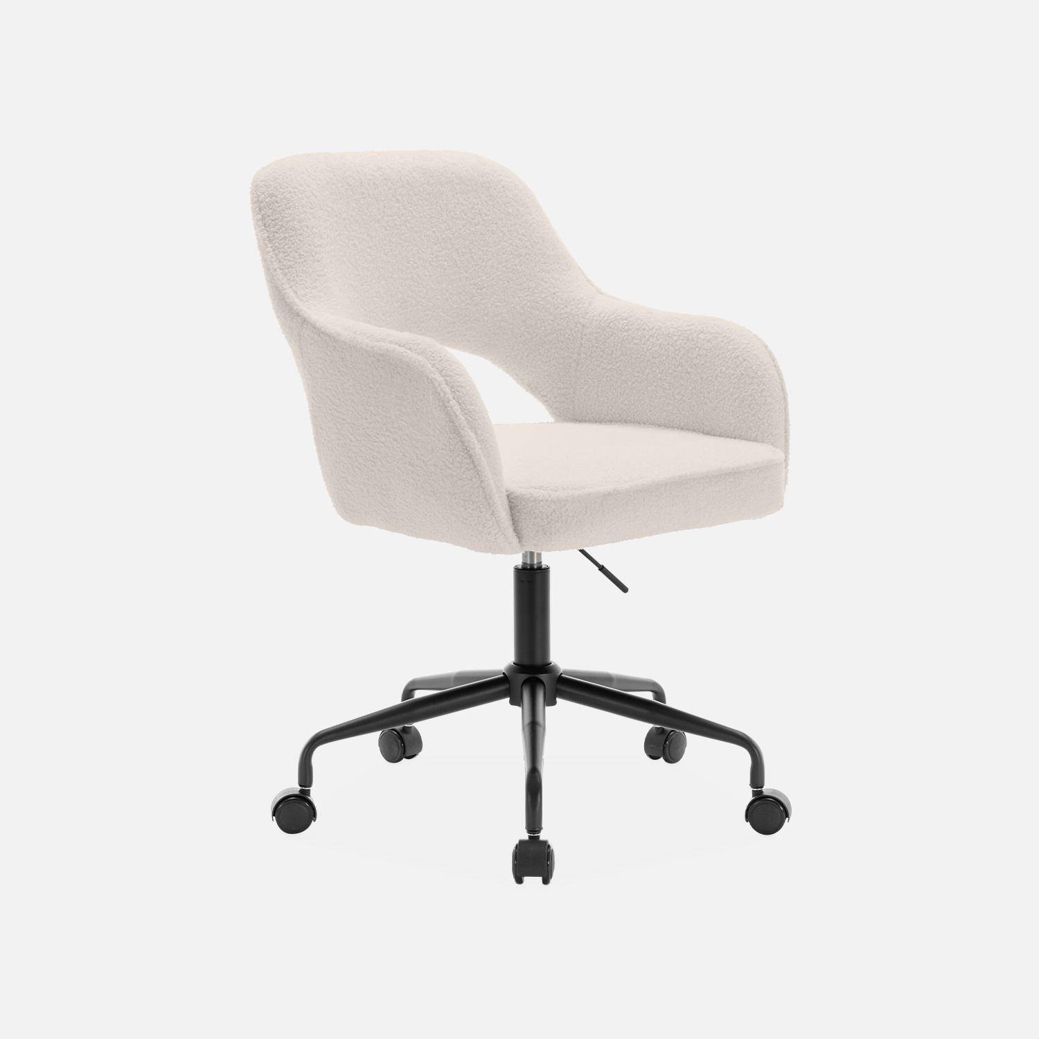 Cadeira de escritório com rodízios de argola brancos, Jim, L 60 x P 62 x A 89 / 99cm.,sweeek,Photo5