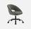 Chaise de bureau ronde à roulettes en velours gris  | sweeek