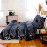 Bettwäsche 240x220 cm bedruckt mit Kurvenmotiv, aus weicher Baumwolle, 1 Bettbezug + 2 Kissenbezüge Photo2