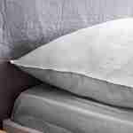 Parure de lit en microfibre lavée, gris perle , 240 x 220cm pour lit 2 places avec 1 housse de couette et 2 taies d'oreillers Photo3