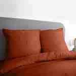Bettwäsche-Set aus vorgewaschener Mikrofaser in terrakotta 240 x 220 cm für Doppelbetten, 1 Bettbezug und 2 Kissenbezüge Photo2