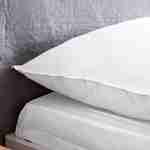 Parure de lit en microfibre lavée, blanc, 260 x 240cm pour lit 2 places avec 1 housse de couette et 2 taies d'oreillers Photo3