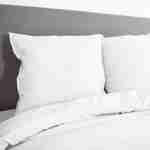 Parure de lit en microfibre lavée, blanc, 260 x 240cm pour lit 2 places avec 1 housse de couette et 2 taies d'oreillers Photo2