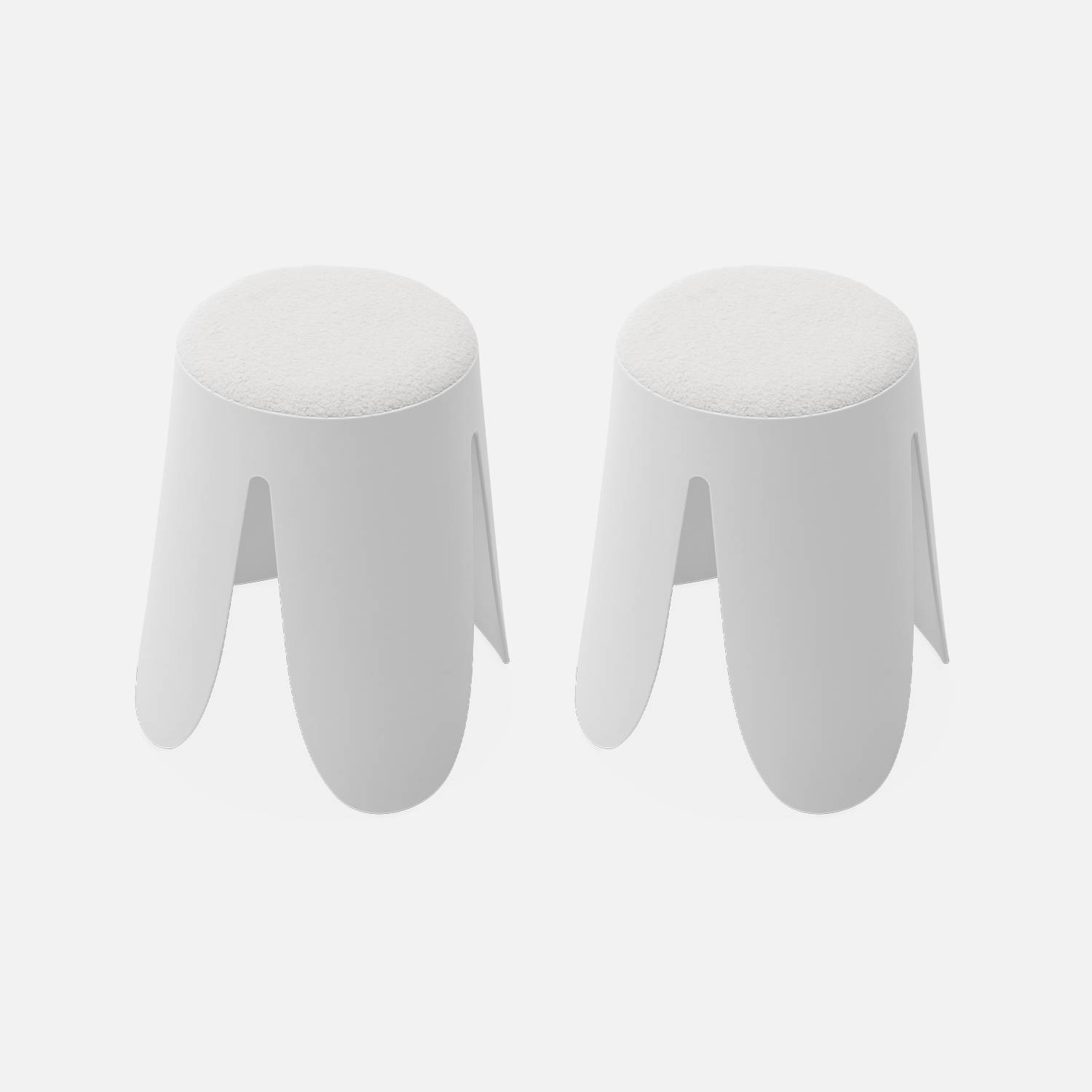  Conjunto de 2 taburetes apilables, asiento texturado | sweeek