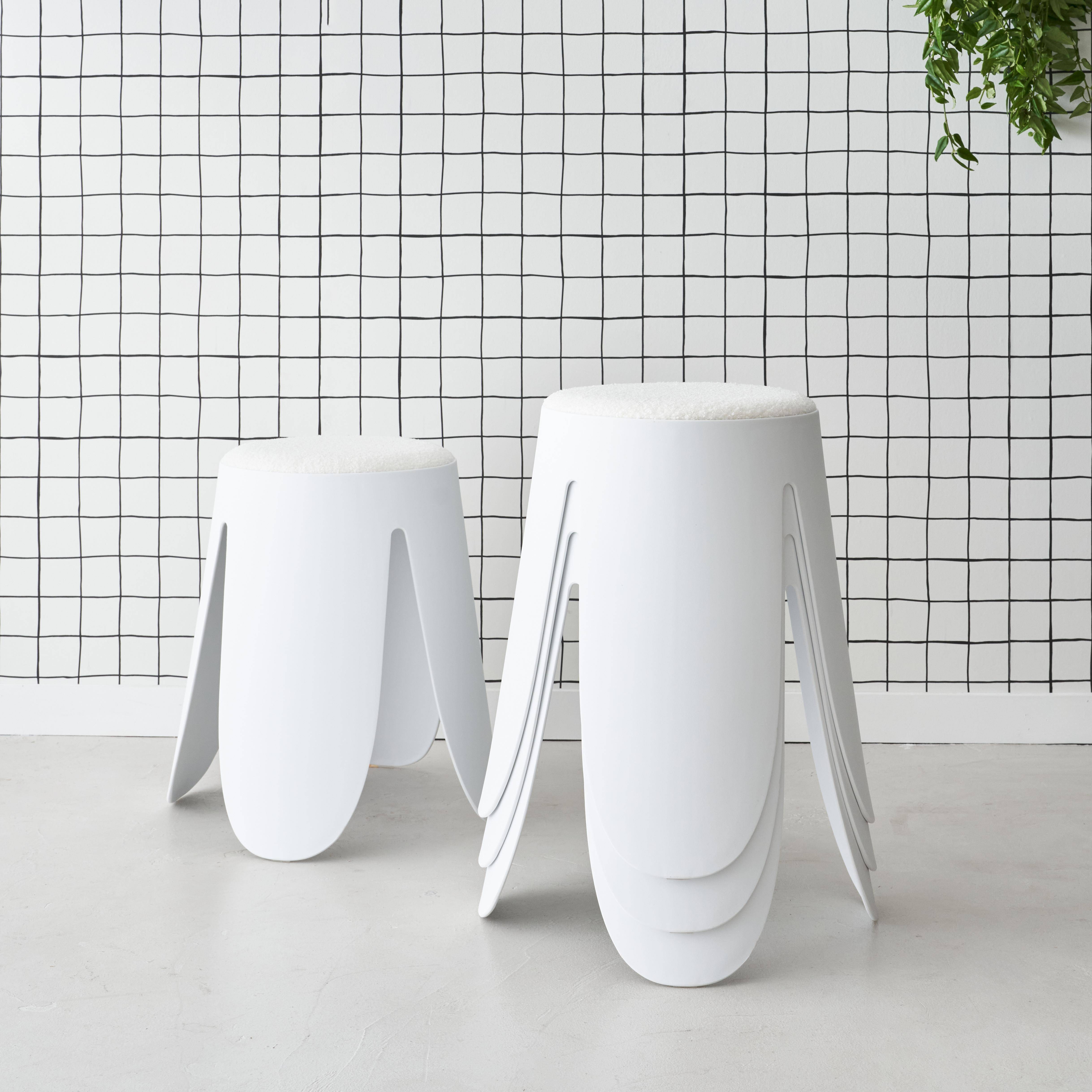 Lot De 2 Marchepieds Empilables Blancs 50 X 40 Cm - Antidu00e9rapants - Pour Salle De Bain - Pour Douche Et Baignoire - Marchepied Haut - Antidu00e9rapant - Pour Personnes U00e2gu00e9es Et Enfants