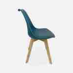 Lot de 6 chaises scandinaves, pieds bois de hêtre, chaises 1 place, bleu canard Photo5