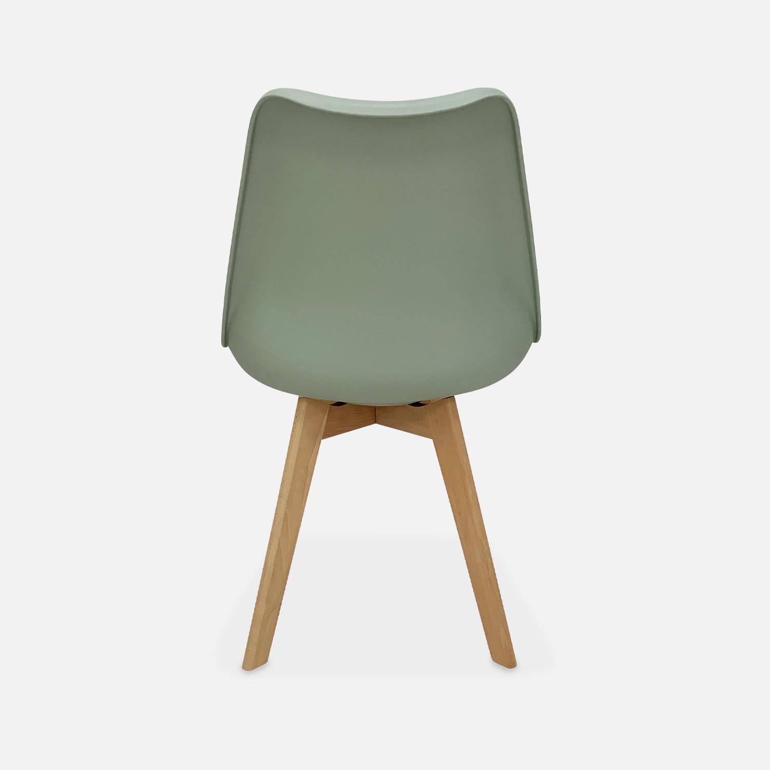 Set van 6 Scandinavische stoelen, beukenhouten poten, 1-zits, celadon groen,sweeek,Photo7