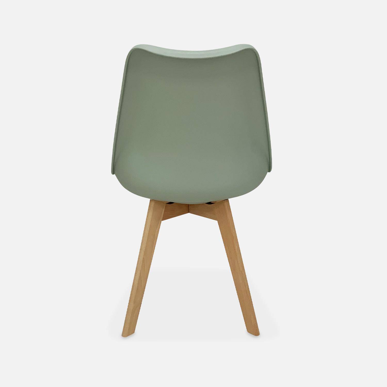Set di 6 sedie scandinave imbottite, con gambe in legno per sala da pranzo, Nils, Verde celadon, 47x55x81 cm,sweeek,Photo7