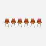 Lot de 6 chaises scandinaves, pieds bois de hêtre, chaises 1 place, terracotta Photo3