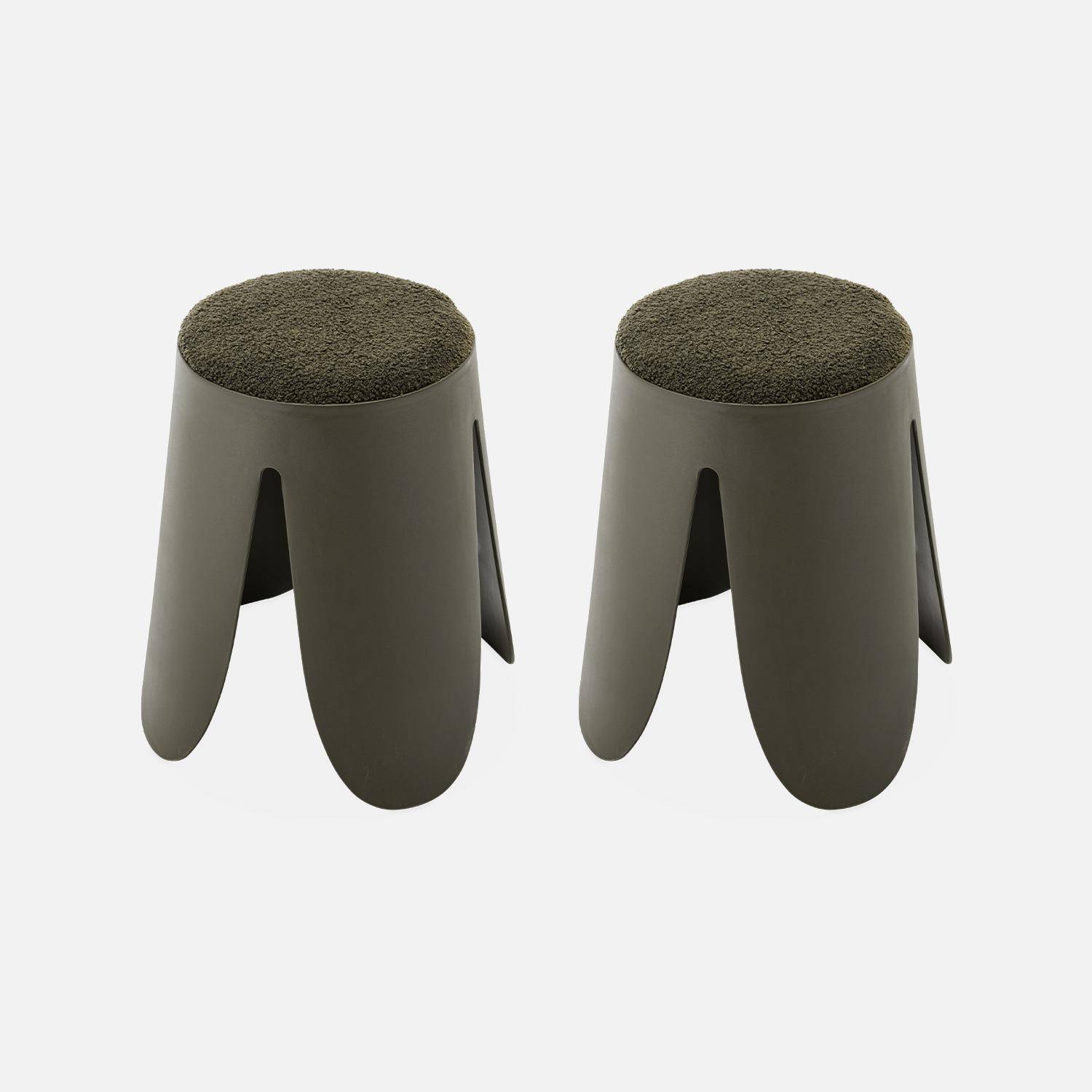  Conjunto de 2 taburetes apilables, asiento texturado,sweeek,Photo4