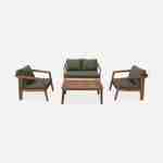 Gartenmöbelset aus FSC-Akazienholz mit khaki Bezug, 1 Sofa + 2 Sessel + 1 Tisch - Loberia Photo4