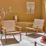 Set of 2 accent chairs in acacia wood and resin, natural, 62x78x67 cm Photo2