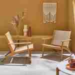 2er Set Relaxsessel aus FSC-Akazienholz und Kunststoff, Rückenlehne und Sitzfläche aus Geflecht, 62 x 78 x 67 cm - Belize Photo1