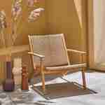 Accent chair in acacia wood and resin, natural, 62x78x67 cm Photo1