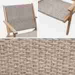 Sillón reclinable de madera de acacia FSC y resina, respaldo y asiento efecto mantillo, 62 x 78 x 67 cm  Photo6