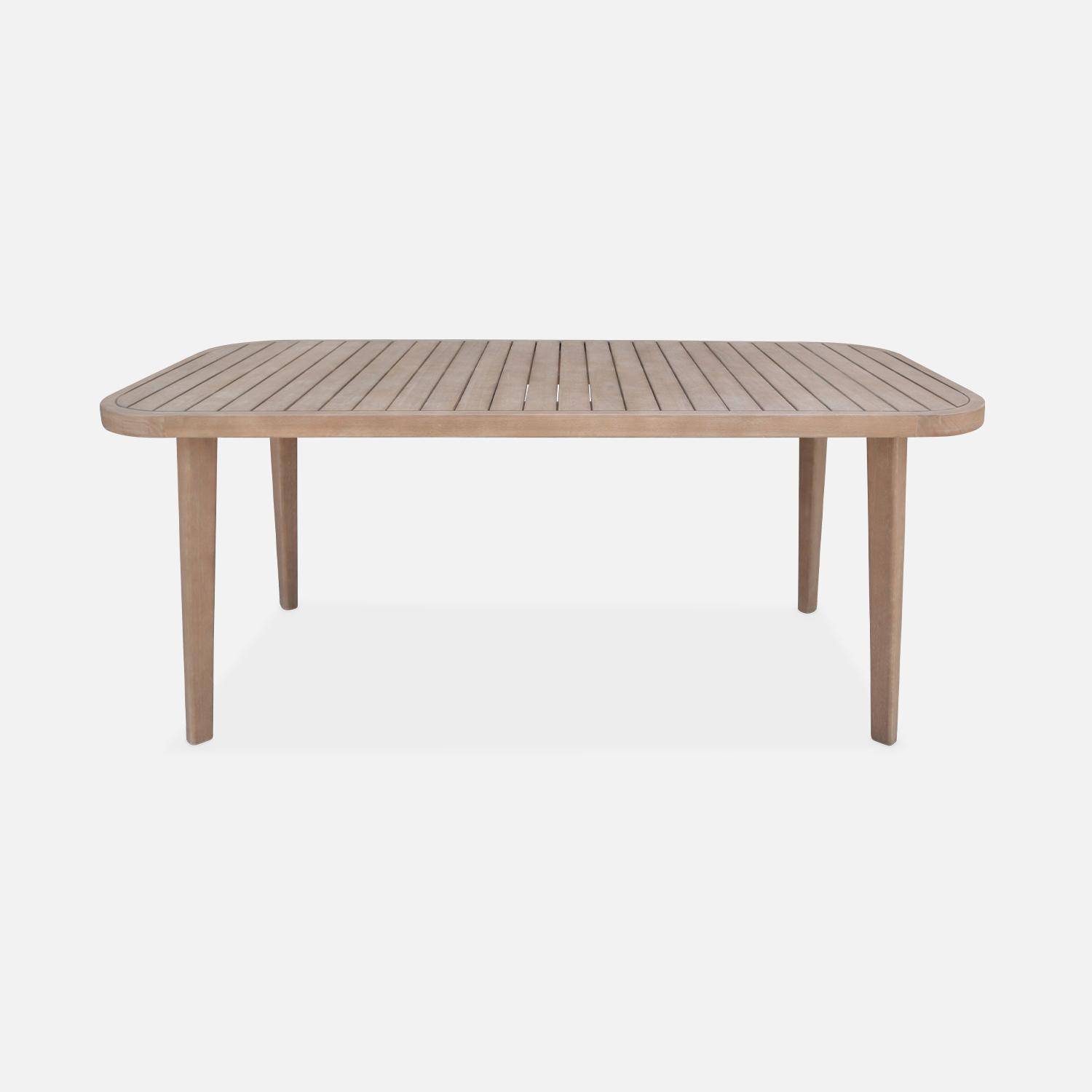 Table de jardin en bois d'eucalyptus FSC, 6 places intérieur / extérieur  Photo8