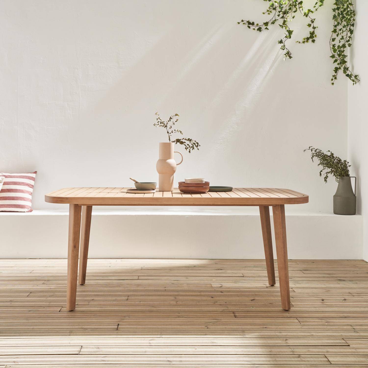 Gartentisch 180 cm aus-Eukalyptusholz, 6 Personen, für innen / außen - Osorno,sweeek,Photo1