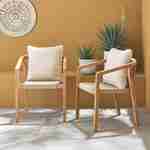 Lot de 2 chaises de jardin en bois et corde, empilables, intérieur / extérieur  Photo1