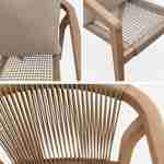 Lot de 2 chaises de jardin en bois et corde, empilables, intérieur / extérieur  Photo6
