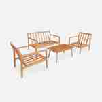 Gartenmöbelset aus FSC-Akazienholz, 1 Tisch, 1 Bank, 2 Sessel, beige, abziehbare Kissenbezüge - Nalda Photo7