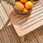 salon de jardin en bois d'acacia FSC 4 places beige CARNOTA, coussins déhoussables, 2 fauteuils, 1 canapé 2 places et 1 table Photo5