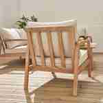 salon de jardin en bois d'acacia FSC 4 places beige CARNOTA, coussins déhoussables, 2 fauteuils, 1 canapé 2 places et 1 table Photo3