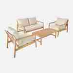 Gartenmöbelset aus FSC-Akazienholz und Seilbespannung in beige, 4 Personen, 1 Sofa, 2 Sessel, 1 Tisch - Aliste Photo6