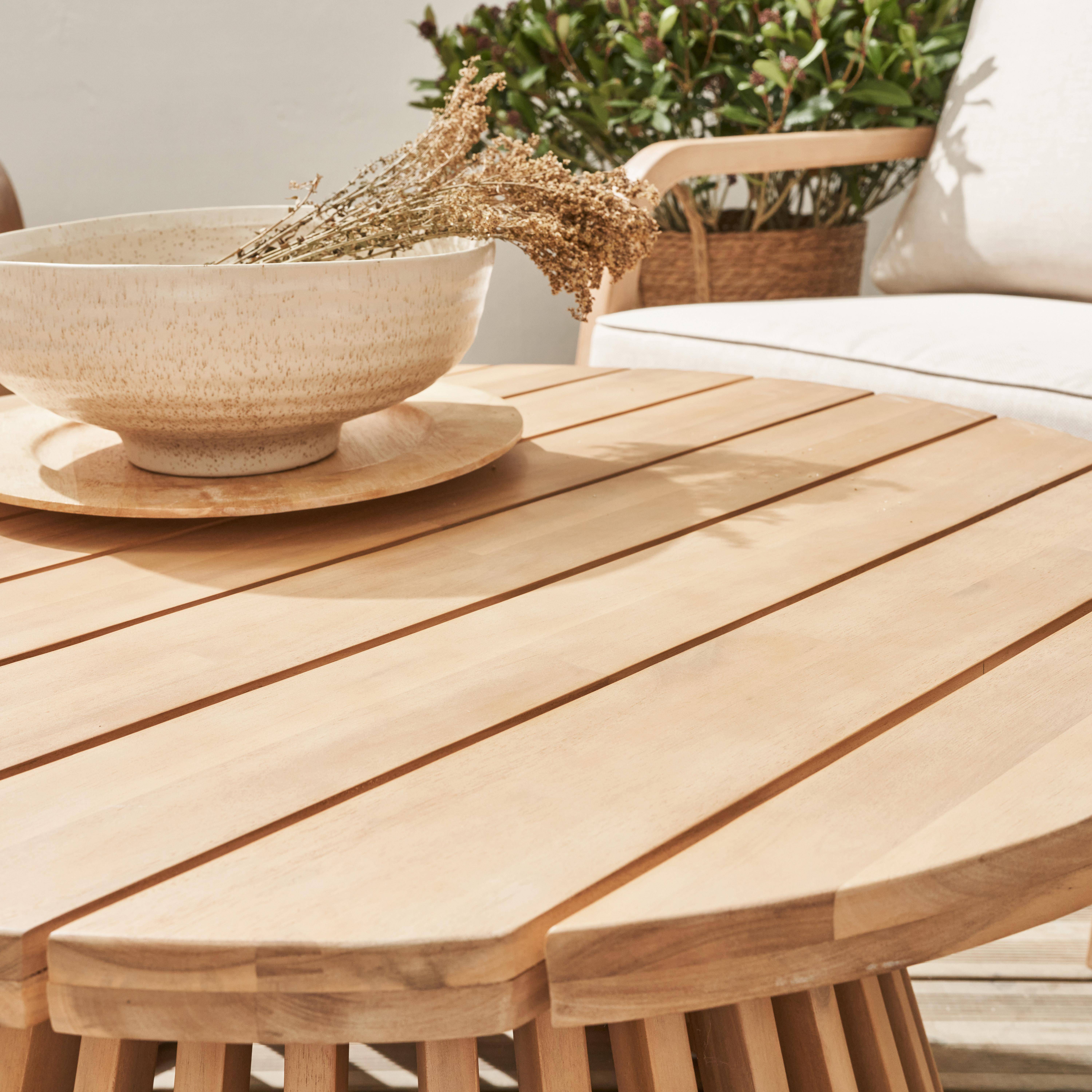 Tavolino da giardino in legno di acacia, interno/esterno Ø80cm,sweeek,Photo4