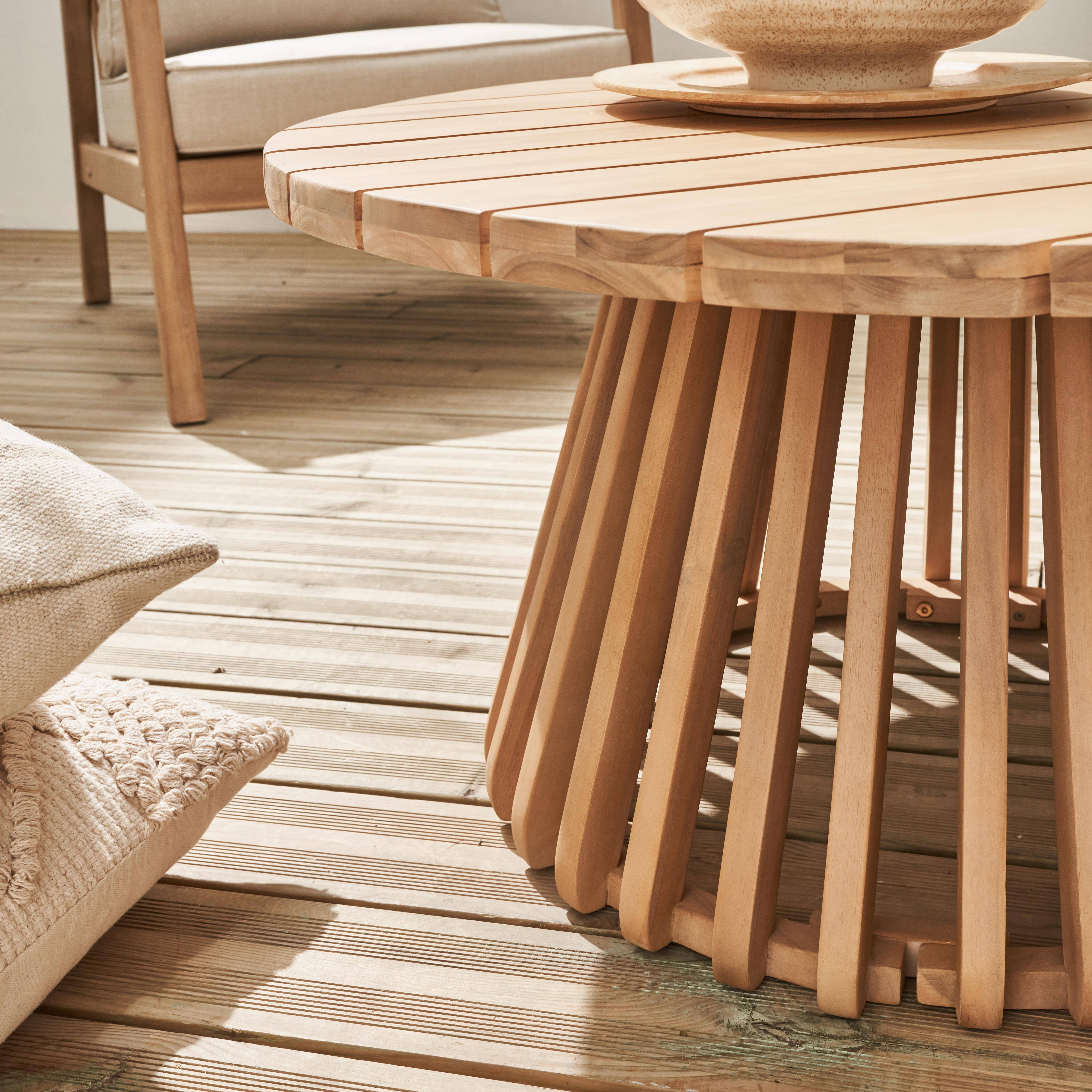 Tavolino da giardino in legno di acacia, interno/esterno Ø80cm,sweeek,Photo2