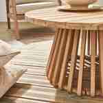 Tavolino da giardino in legno di acacia, interno/esterno Ø80cm Photo2