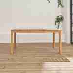 Table intérieur/extérieur en bois d'acacia clair, 4 à 6 places Photo2