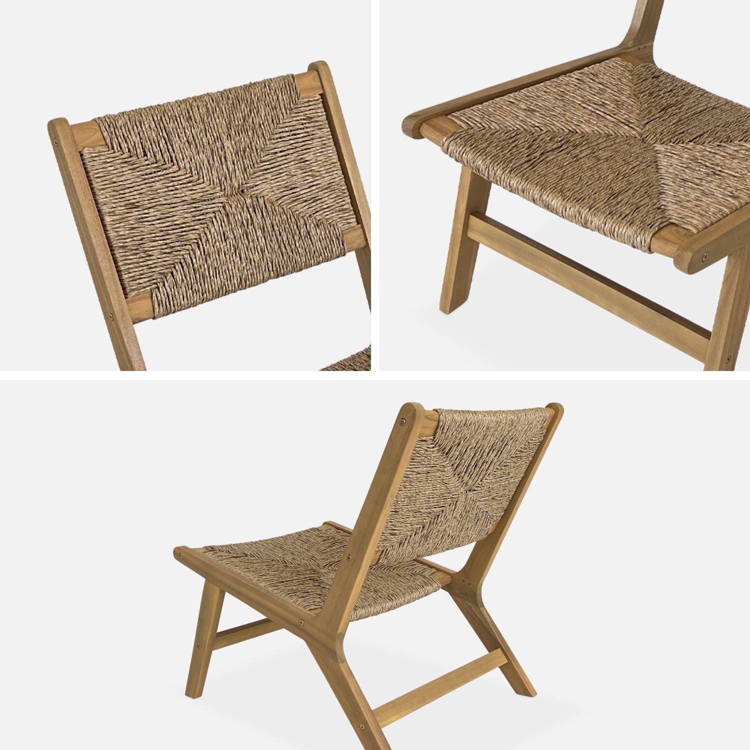 Relaxing garden chair, wood and straw-like resin, Indoor/Outdoor, natural Photo7