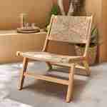 Relaxing garden chair, wood and straw-like resin, Indoor/Outdoor, natural Photo2