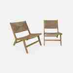 Conjunto de 2 cadeiras reclináveis de jardim em madeira e resina com efeito de palha, para interior/exterior Photo5