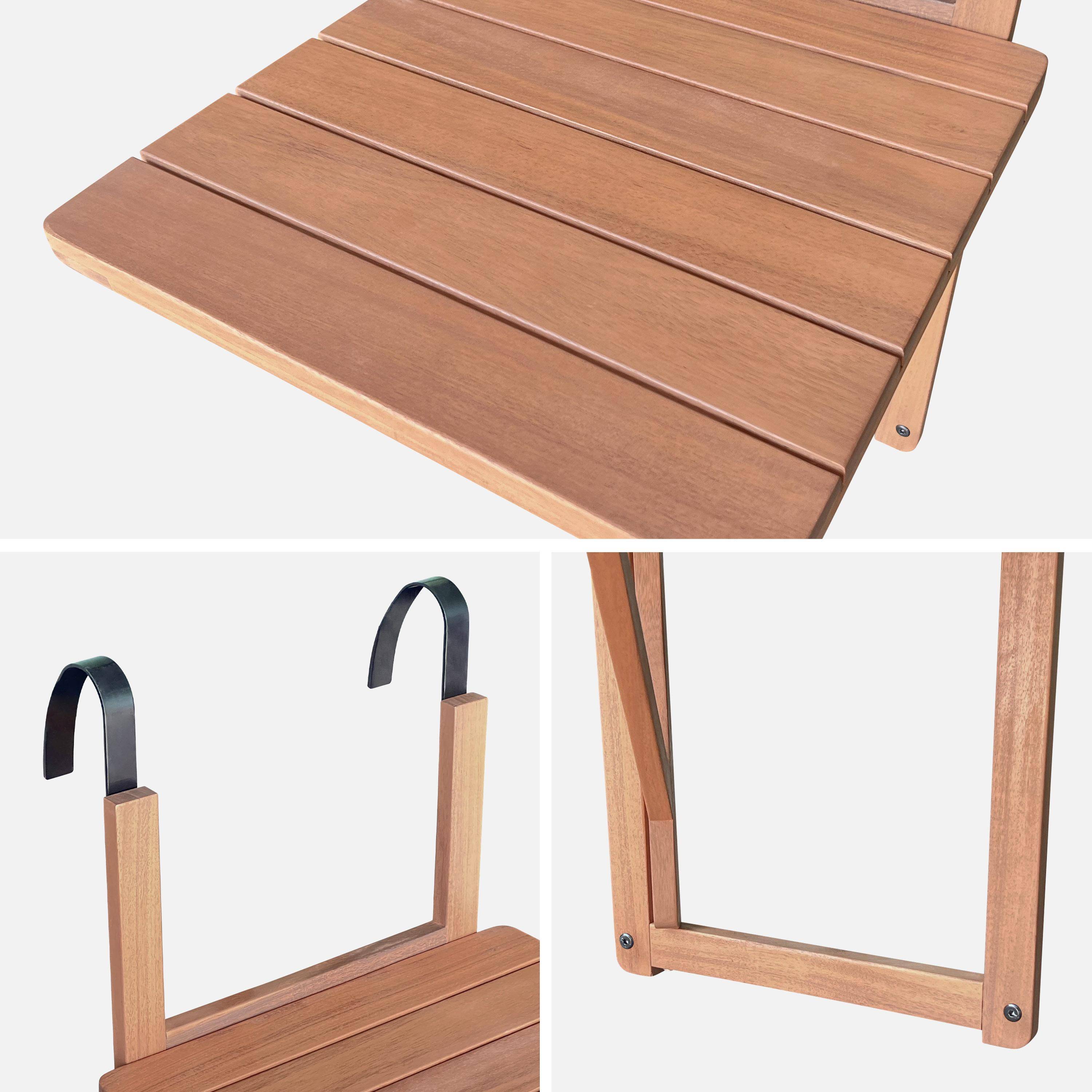 Table d'appoint en bois pour balcon, carrée, rabattable, hauteur ajustable ,sweeek,Photo5